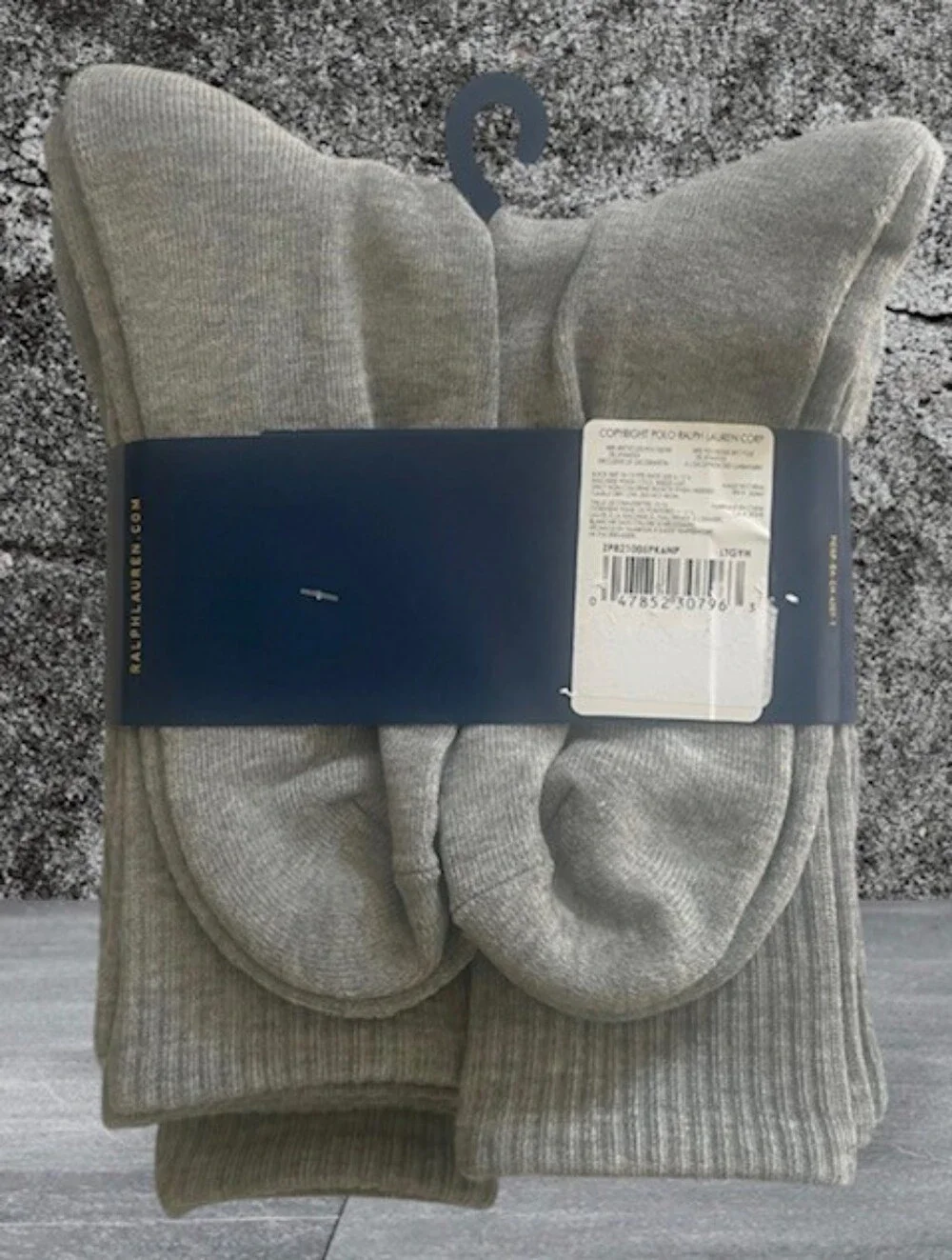 Polo Ralph Lauren Men's Classic Sport Long Crew Socks 6-Pack Gray